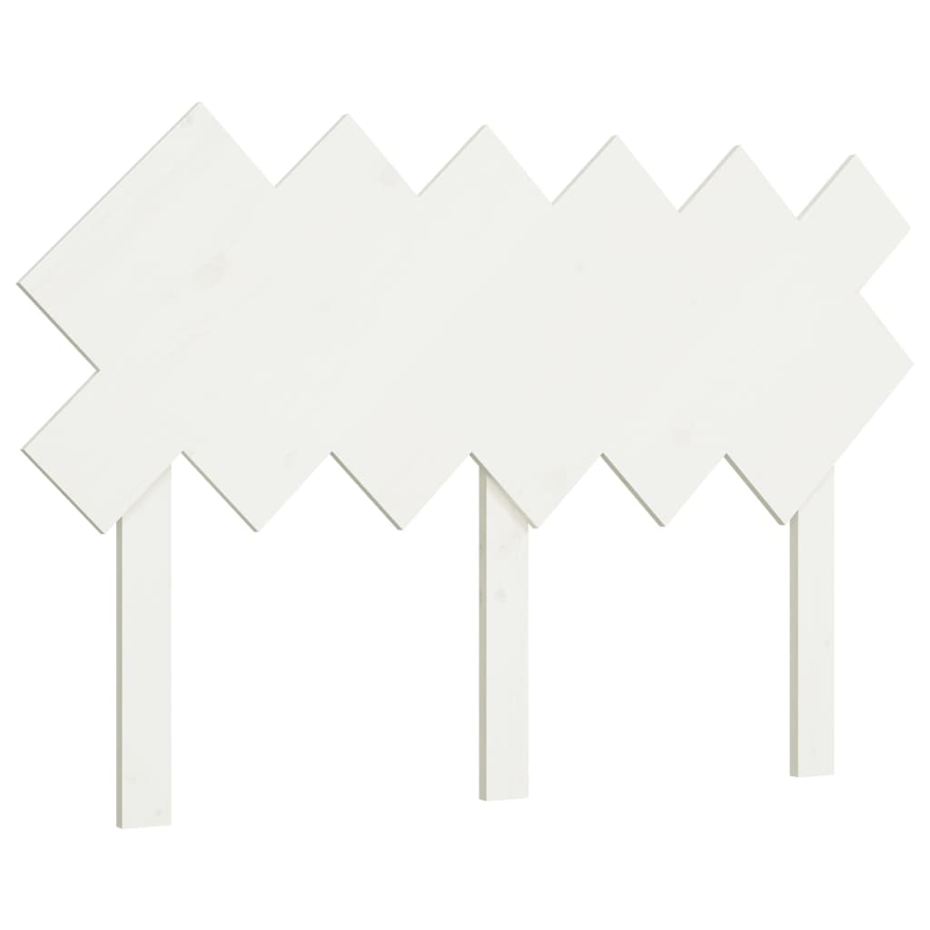 Testiera per Letto Bianca 122,5x3x80,5cm Legno Massello di Pino