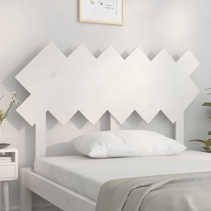 Testiera per Letto Bianca 122,5x3x80,5cm Legno Massello di Pino