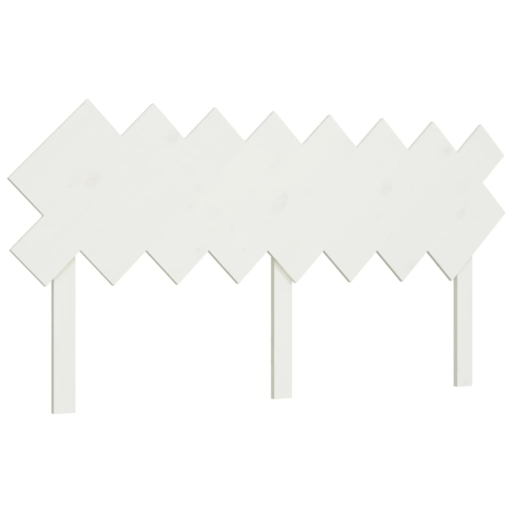 Testiera per Letto Bianca 159,5x3x80,5cm Legno Massello di Pino