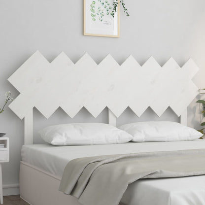 Testiera per Letto Bianca 159,5x3x80,5cm Legno Massello di Pino