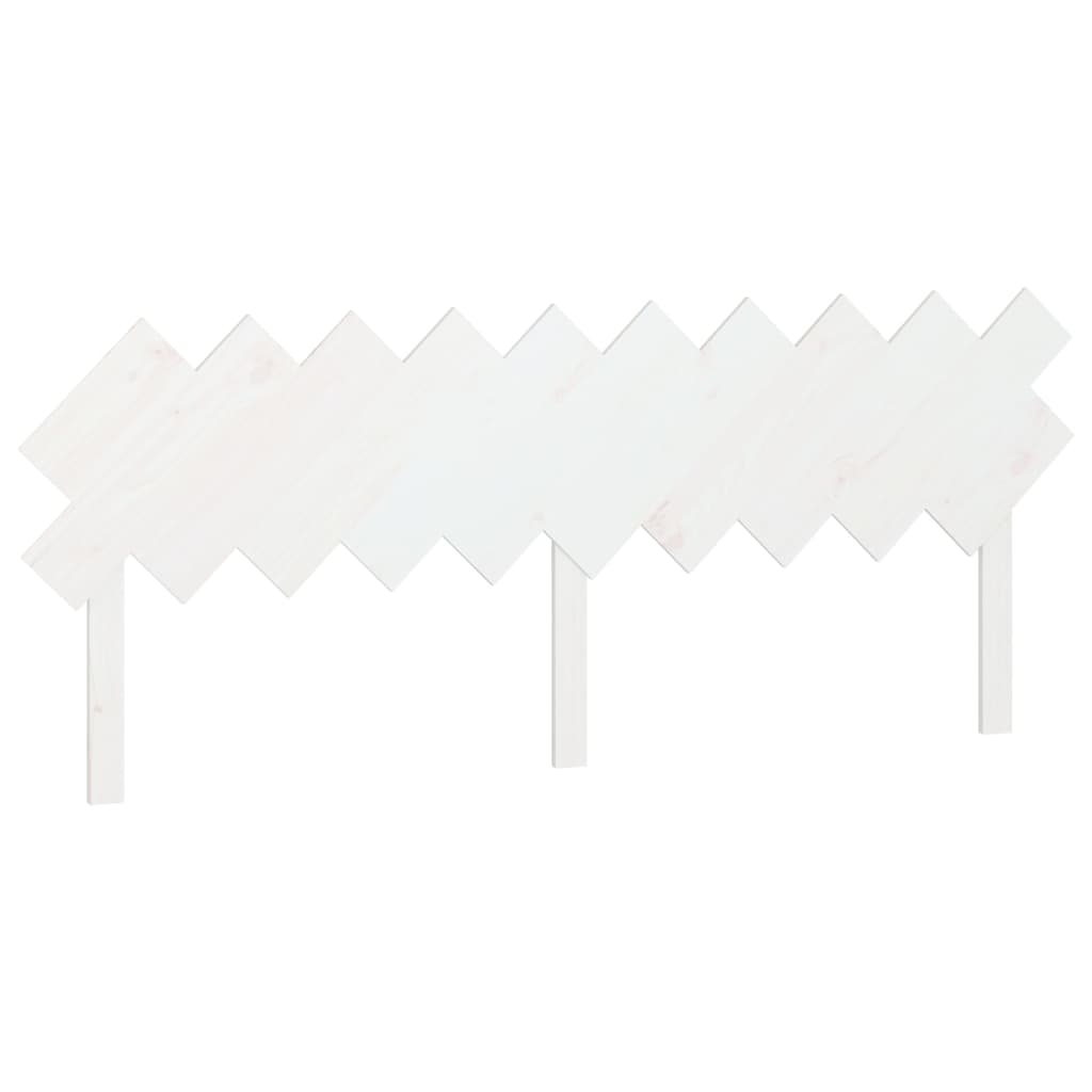 Testiera per Letto Bianca 196x3x80,5 cm Legno Massello di Pino
