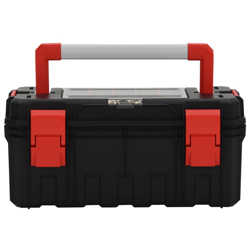 Cassetta degli Attrezzi Nera e Rossa 55x28x26,5 cm