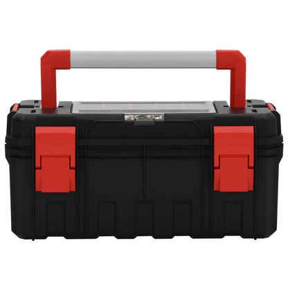 Cassetta degli Attrezzi Nera e Rossa 55x28x26,5 cm