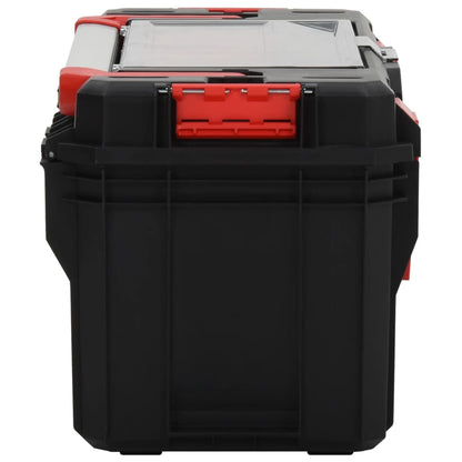 Cassetta degli Attrezzi Nera e Rossa 65x28x31,5 cm