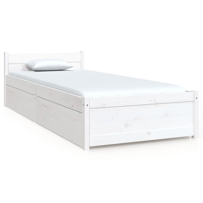 Giroletto Bianco con Cassetti 75x190 cm Small Single