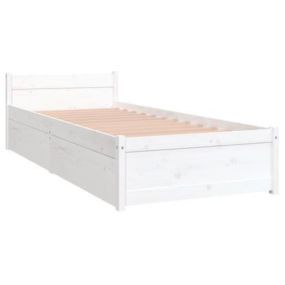 Giroletto Bianco con Cassetti 75x190 cm Small Single