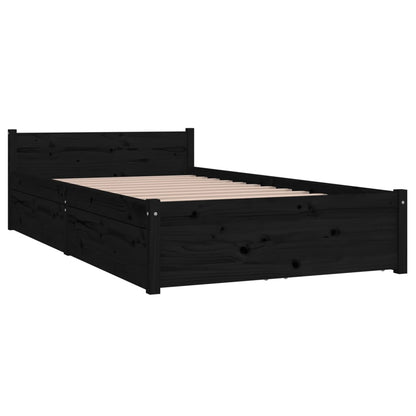 Giroletto Nero con Cassetti 90x190 cm Single