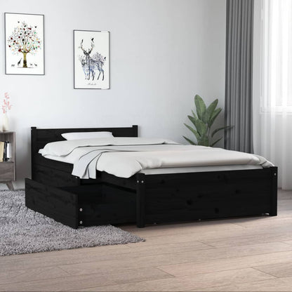 Giroletto Nero con Cassetti 90x190 cm Single