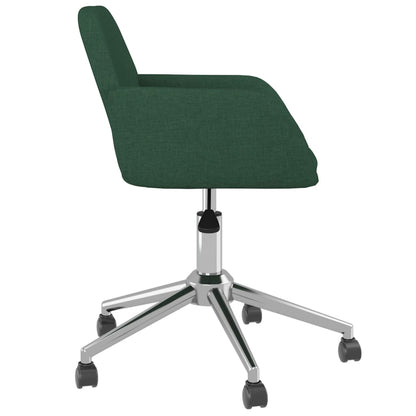 Sedie da Pranzo Girevoli 2 pz Verde Scuro in Tessuto