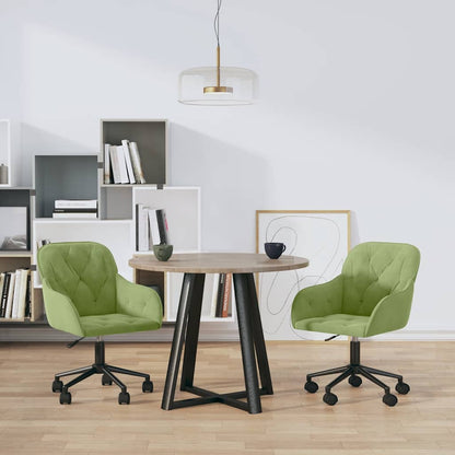 Sedie da Pranzo Girevoli 2 pz Verde Chiaro in Velluto