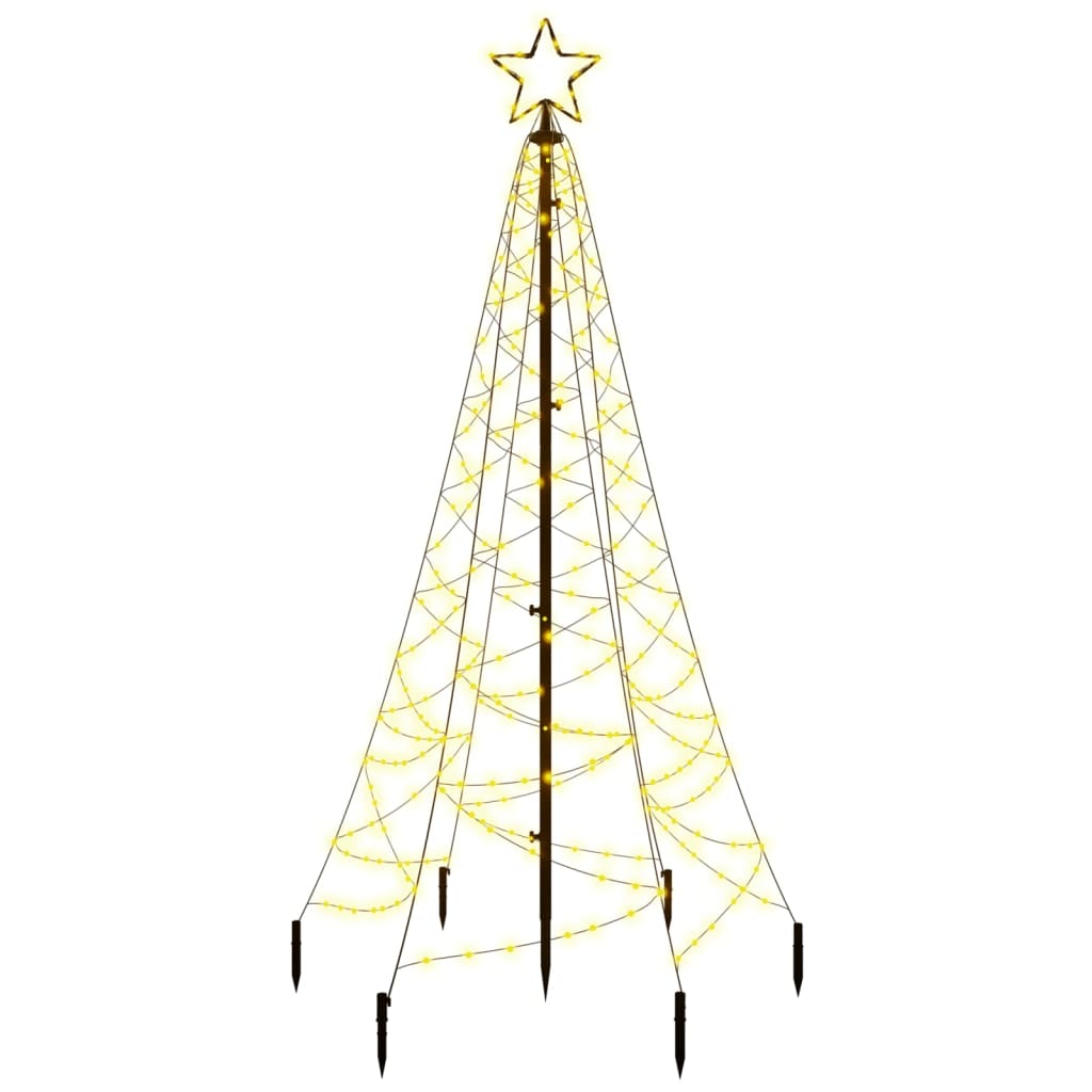 Albero di Natale con Puntale Bianco Caldo 200 LED 180 cm