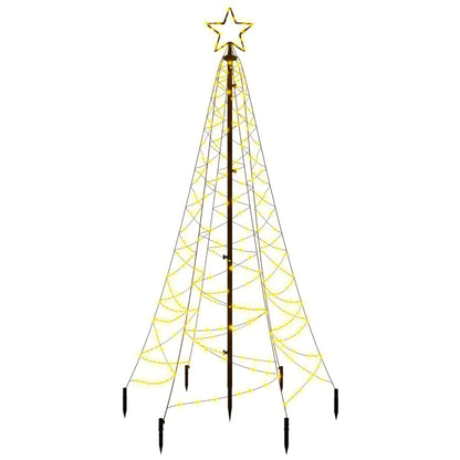 Albero di Natale con Puntale Bianco Caldo 200 LED 180 cm