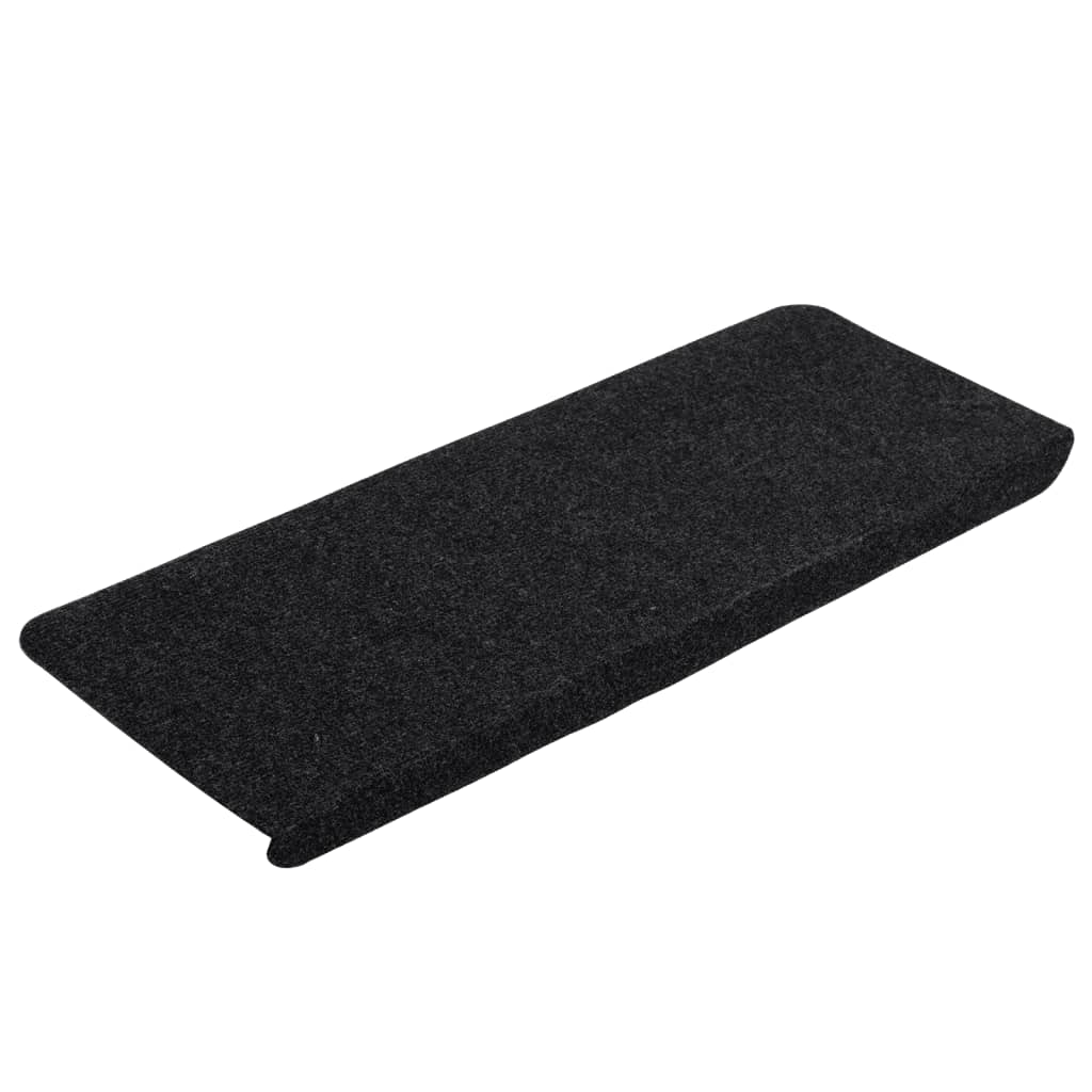Tappetini Autoadesivi per Scale 15 pz 65x24,5x3,5 cm Nero