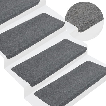 Tappetini Autoadesivi per Scale 15 pz 65x24,5x3,5 cm Grigio