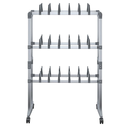 Scarpiera con Ruote Argento 66x27x100 cm
