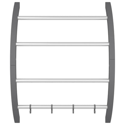 Portasciugamani con Ganci Argento 56x16x72 cm Alluminio