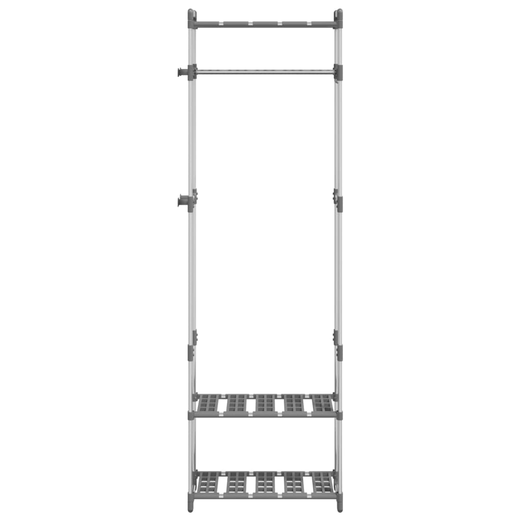Appendiabiti a 3 Livelli Argento 59x29x192 cm in Alluminio