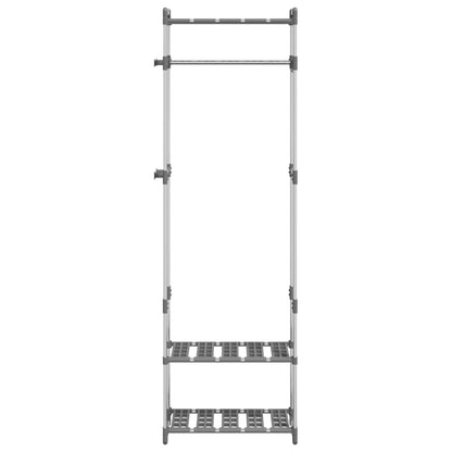 Appendiabiti a 3 Livelli Argento 59x29x192 cm in Alluminio