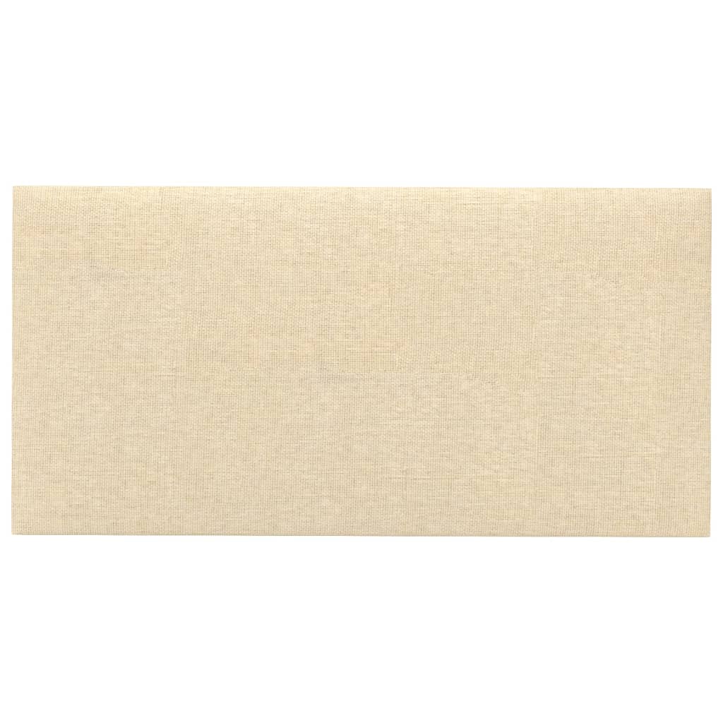 Pannelli Murali 12 pz Crema 30x15 cm Tessuto 0,54 m²