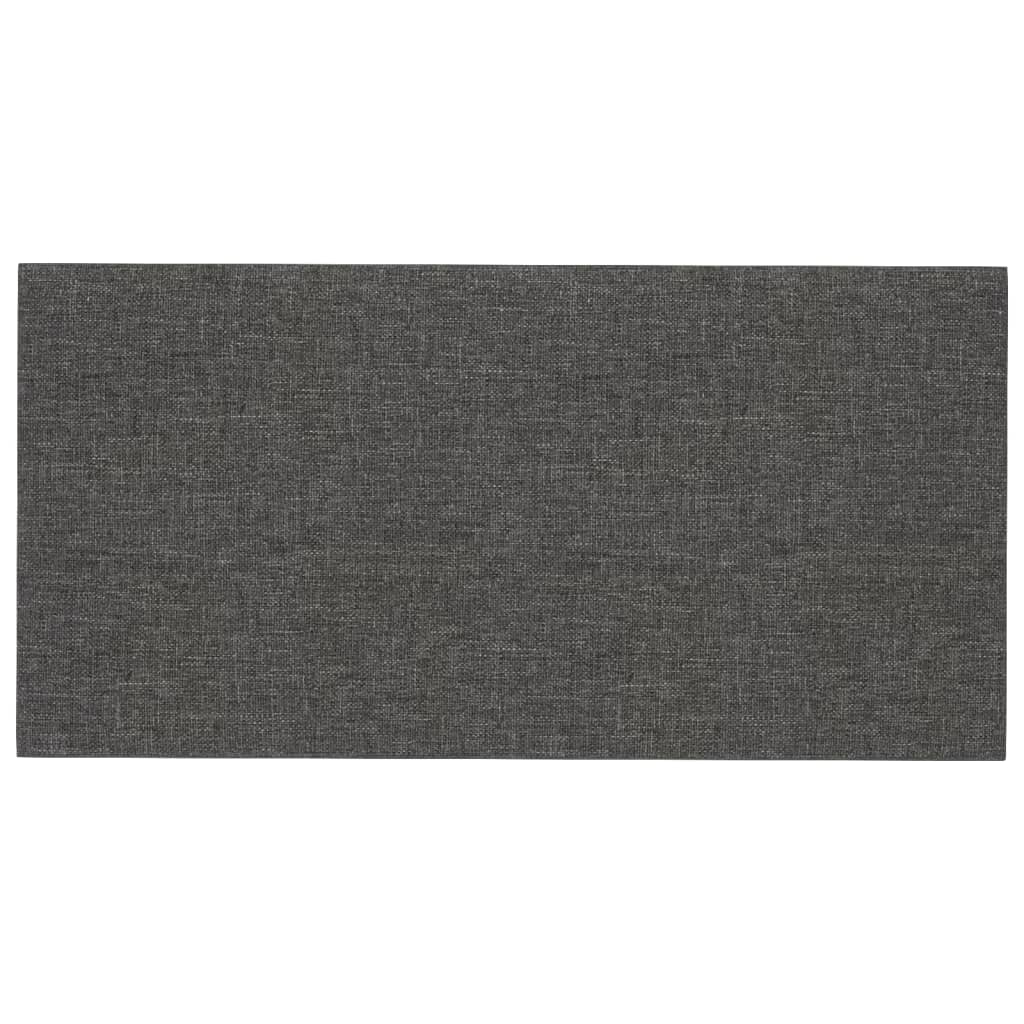 Pannelli Murali 12 pz Grigio Scuro 30x15 cm Tessuto 0,54 m²