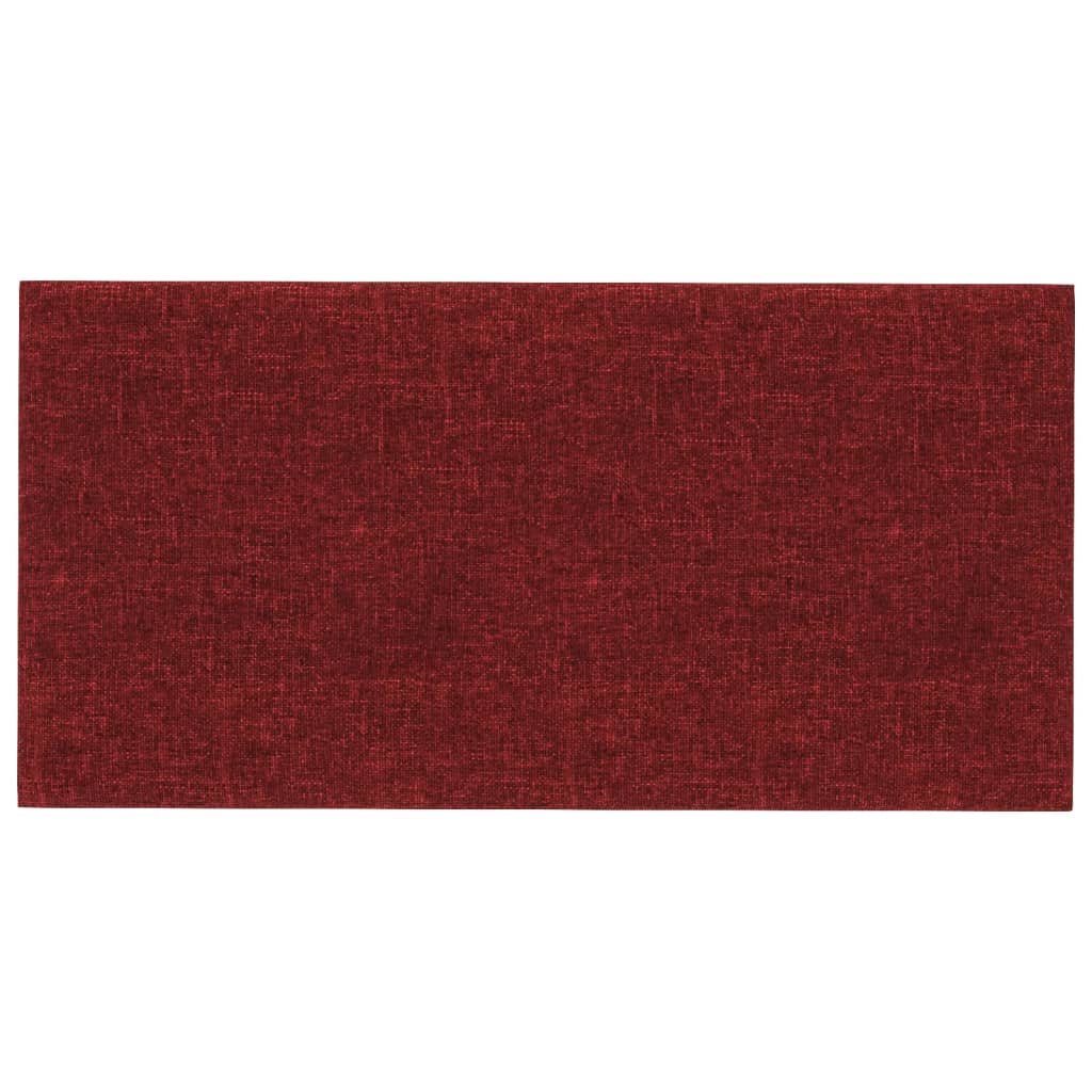 Pannelli Murali 12 pz Rosso Vino 30x15 cm Tessuto 0,54 m²