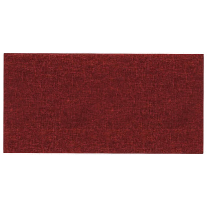 Pannelli Murali 12 pz Rosso Vino 30x15 cm Tessuto 0,54 m²