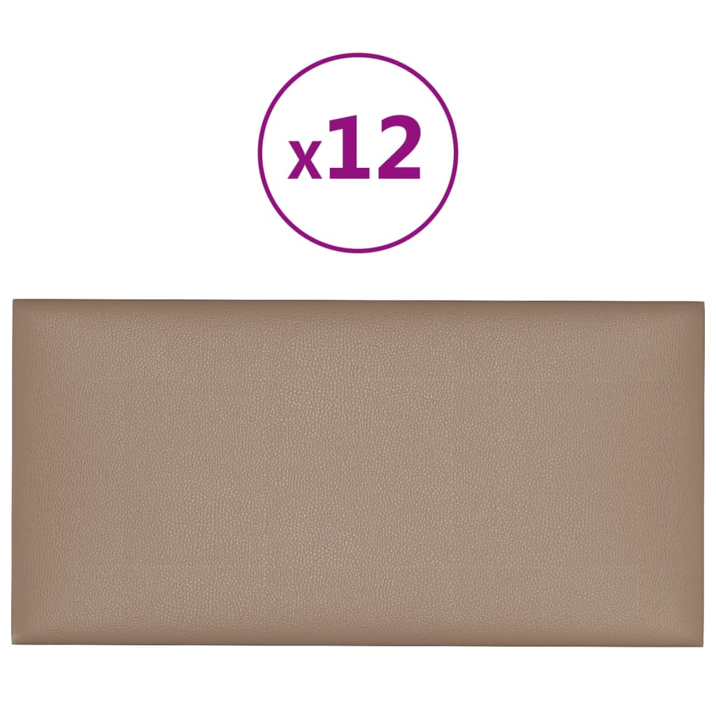 Pannelli Murali 12 pz Cappuccino 30x15 cm in Similpelle 0,54 m²