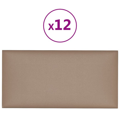 Pannelli Murali 12 pz Cappuccino 30x15 cm in Similpelle 0,54 m²