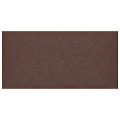 Pannelli Murali 12 pz Marroni 30x15 cm in Similpelle 0,54 m²