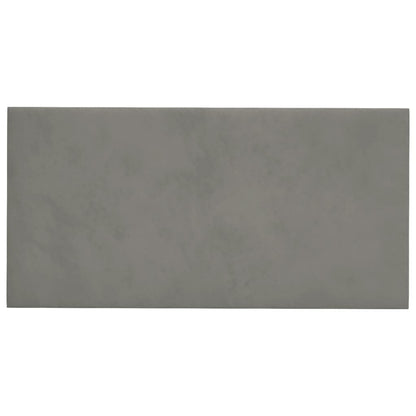 Pannelli Murali 12 pz Grigio Chiaro 30x15 cm Velluto 0,54 m²