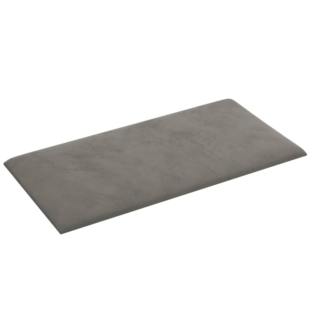 Pannelli Murali 12 pz Grigio Chiaro 30x15 cm Velluto 0,54 m²