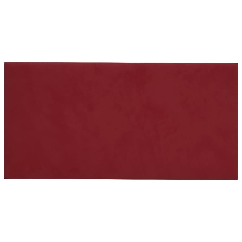 Pannelli Murali 12 pz Rosso Vino 30x15 cm Velluto 0,54 m²