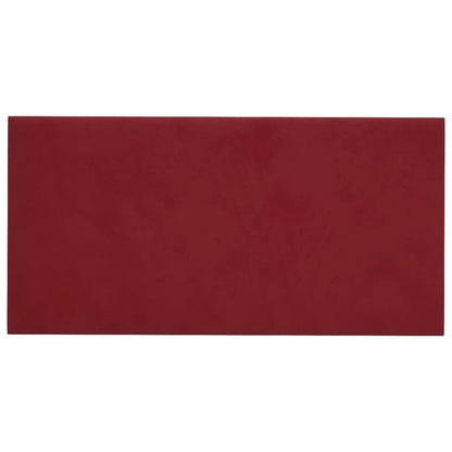 Pannelli Murali 12 pz Rosso Vino 30x15 cm Velluto 0,54 m²