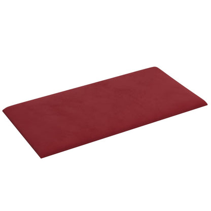 Pannelli Murali 12 pz Rosso Vino 30x15 cm Velluto 0,54 m²