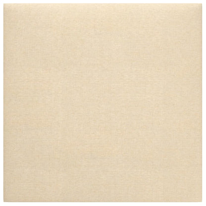 Pannelli Murali 12 pz Crema 30x30 cm in Tessuto 1,08 m²