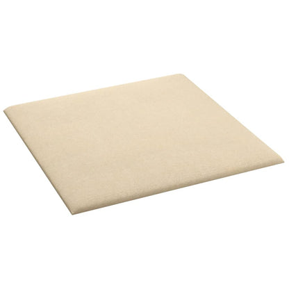 Pannelli Murali 12 pz Crema 30x30 cm in Tessuto 1,08 m²