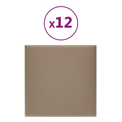 Pannelli Murali 12 pz Cappuccino 30x30 cm Similpelle 1,08 m²