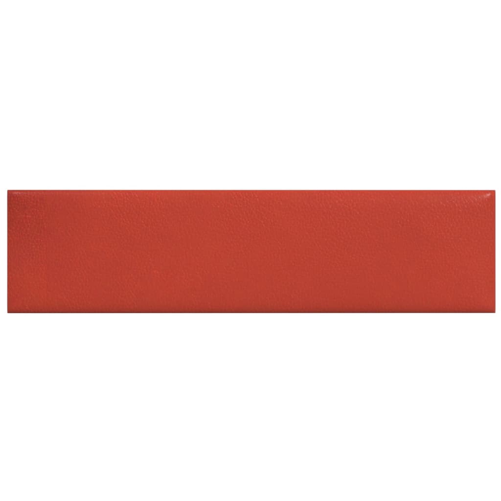 Pannelli Murali 12 pz Rossi 60x15 cm Similpelle 1,08 m²