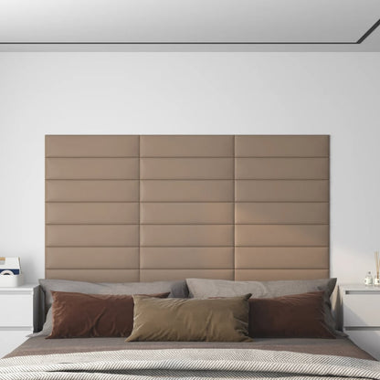 Pannelli Murali 12 pz Cappuccino 60x15 cm Similpelle 1,08 m²