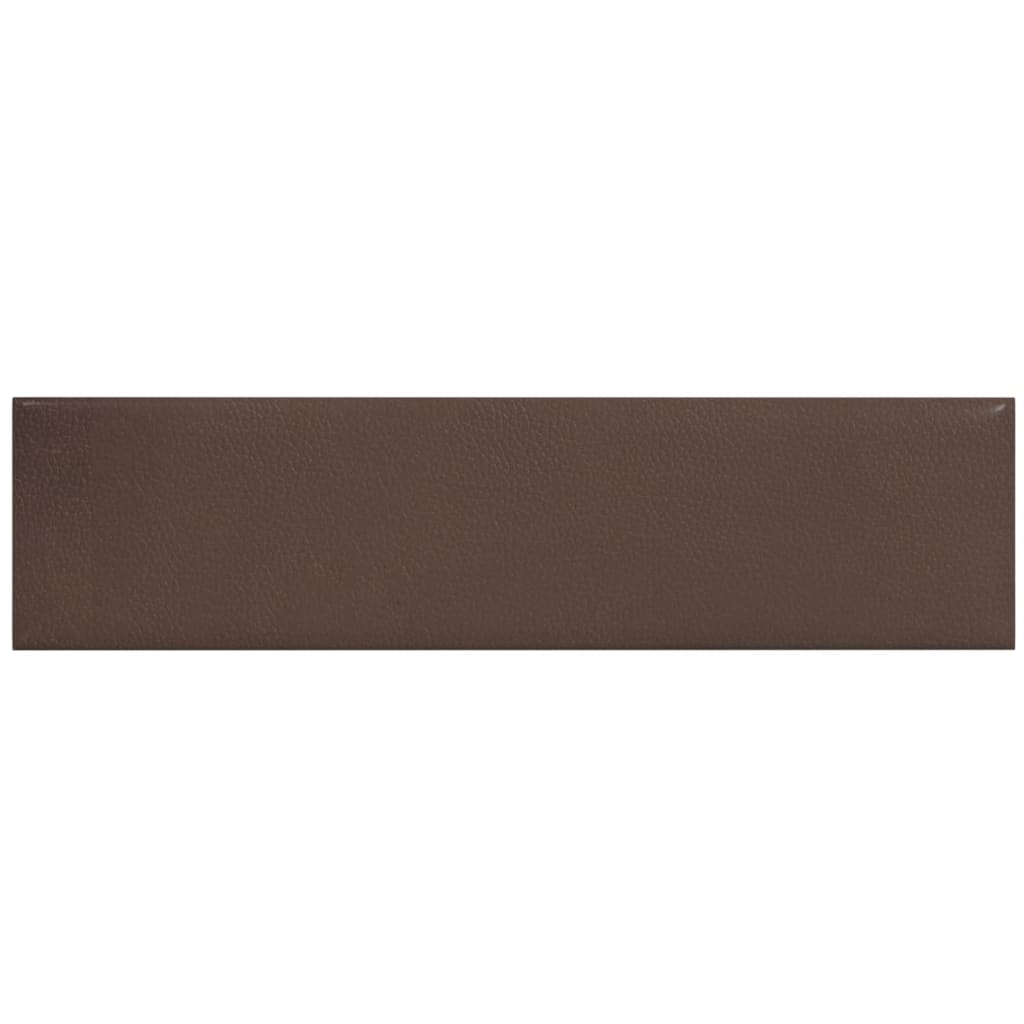 Pannelli Murali 12 pz Marrone 60x15 cm Similpelle 1,08 m²