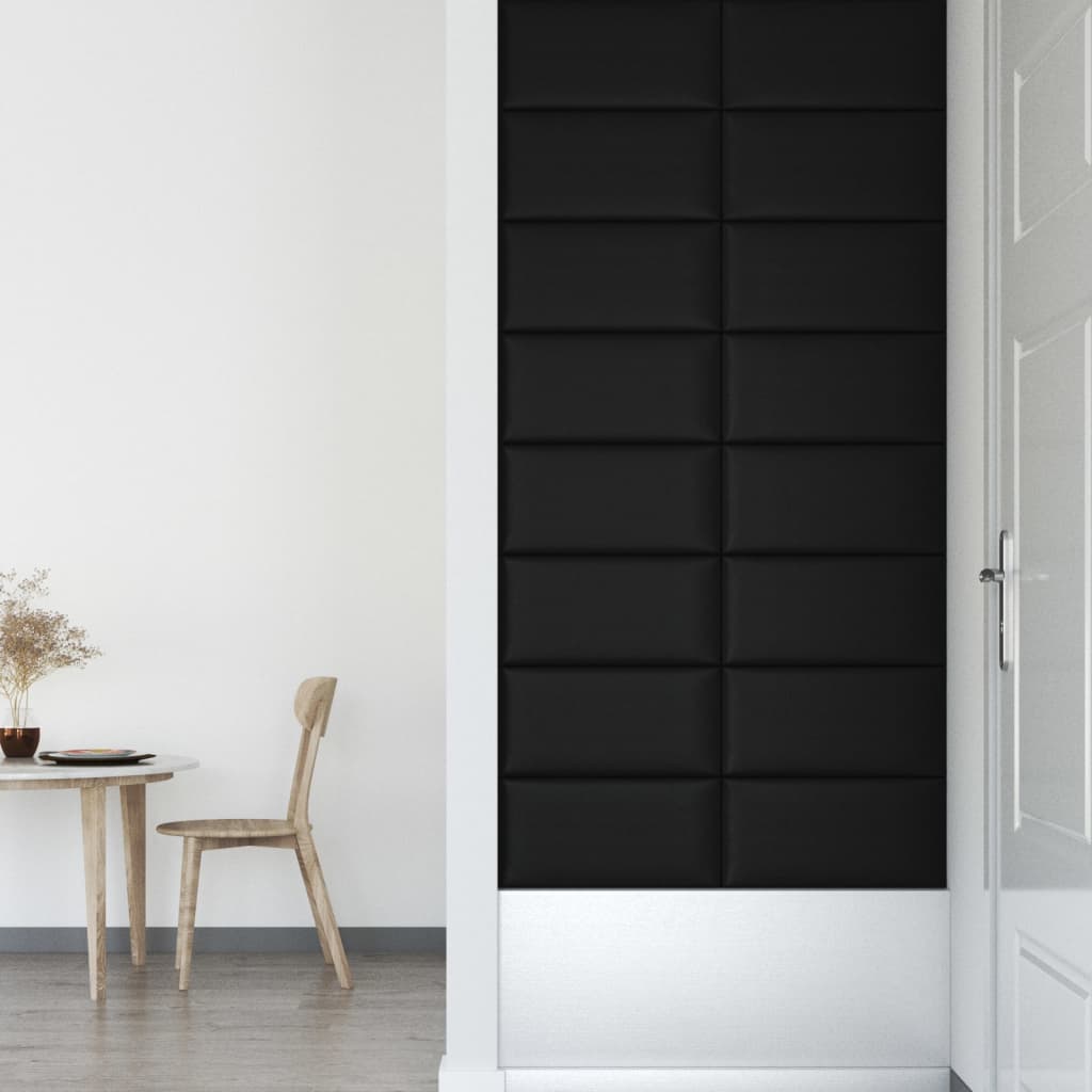 Pannelli Murali 12 pz Neri 60x30 cm Similpelle 2,16 m²
