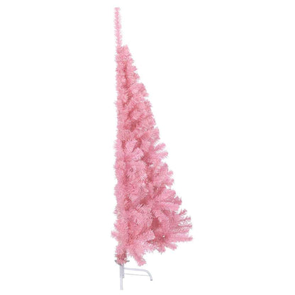 Albero di Natale Artificiale a MetÃ  con Supporto Rosa 120cm PVC