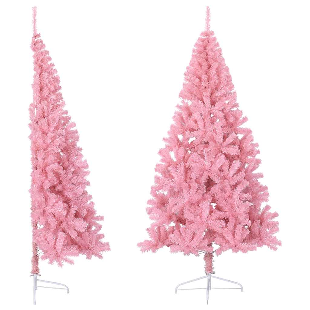 Albero di Natale Artificiale a MetÃ  con Supporto Rosa 180cm PVC