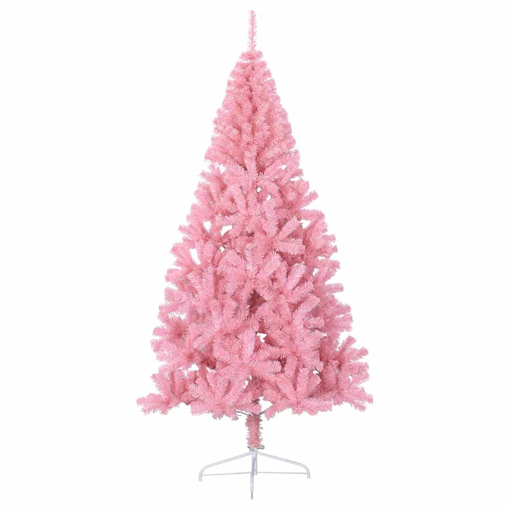 Albero di Natale Artificiale a MetÃ  con Supporto Rosa 180cm PVC