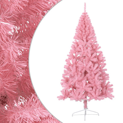 Albero di Natale Artificiale a MetÃ  con Supporto Rosa 210cm PVC