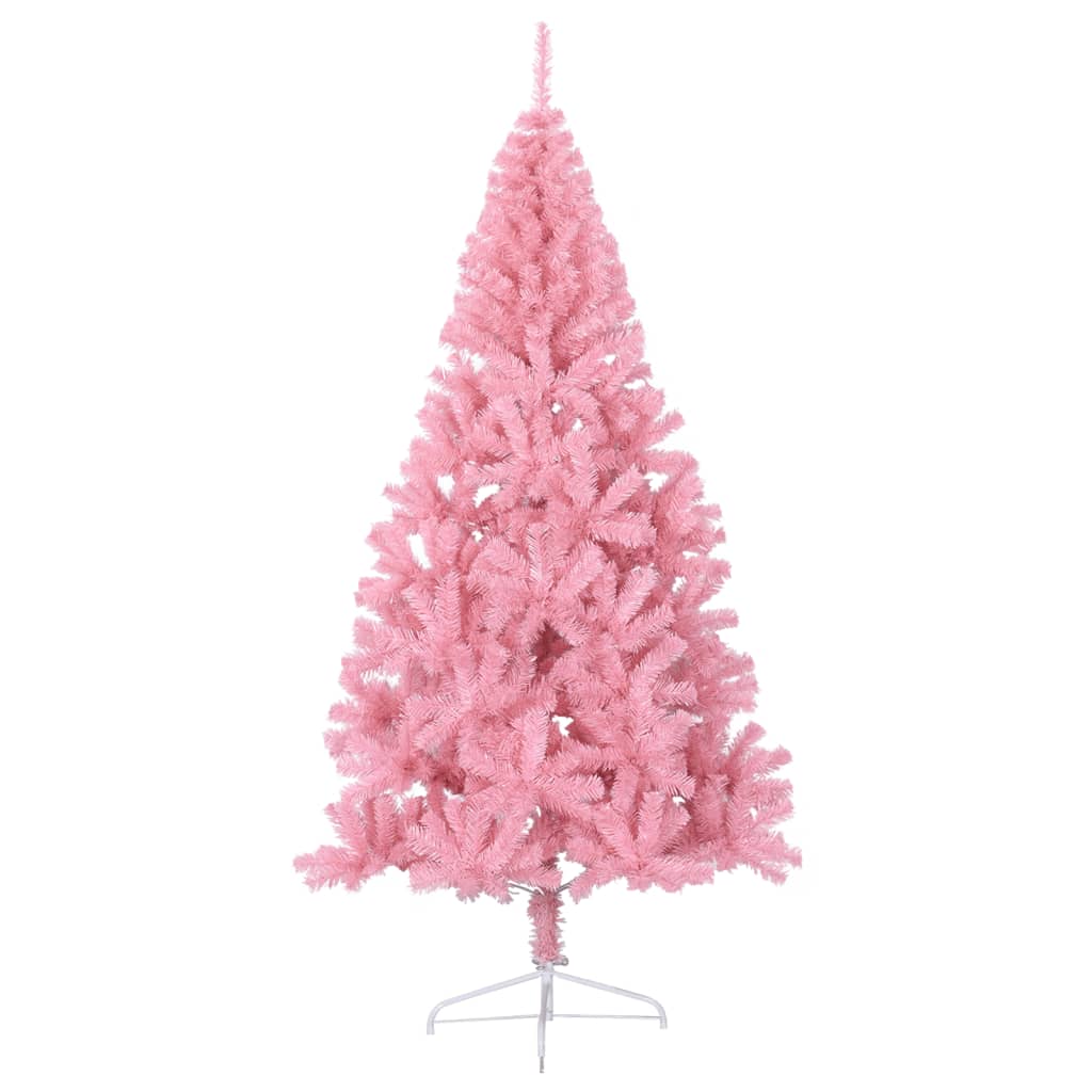 Albero di Natale Artificiale a MetÃ  con Supporto Rosa 210cm PVC
