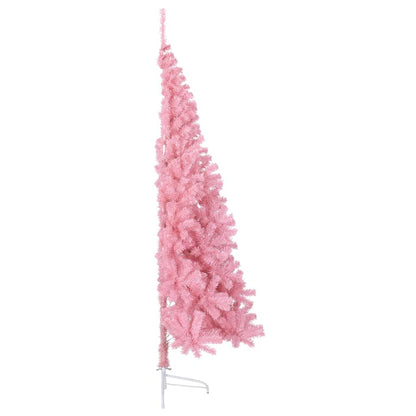 Albero di Natale Artificiale a MetÃ  con Supporto Rosa 210cm PVC