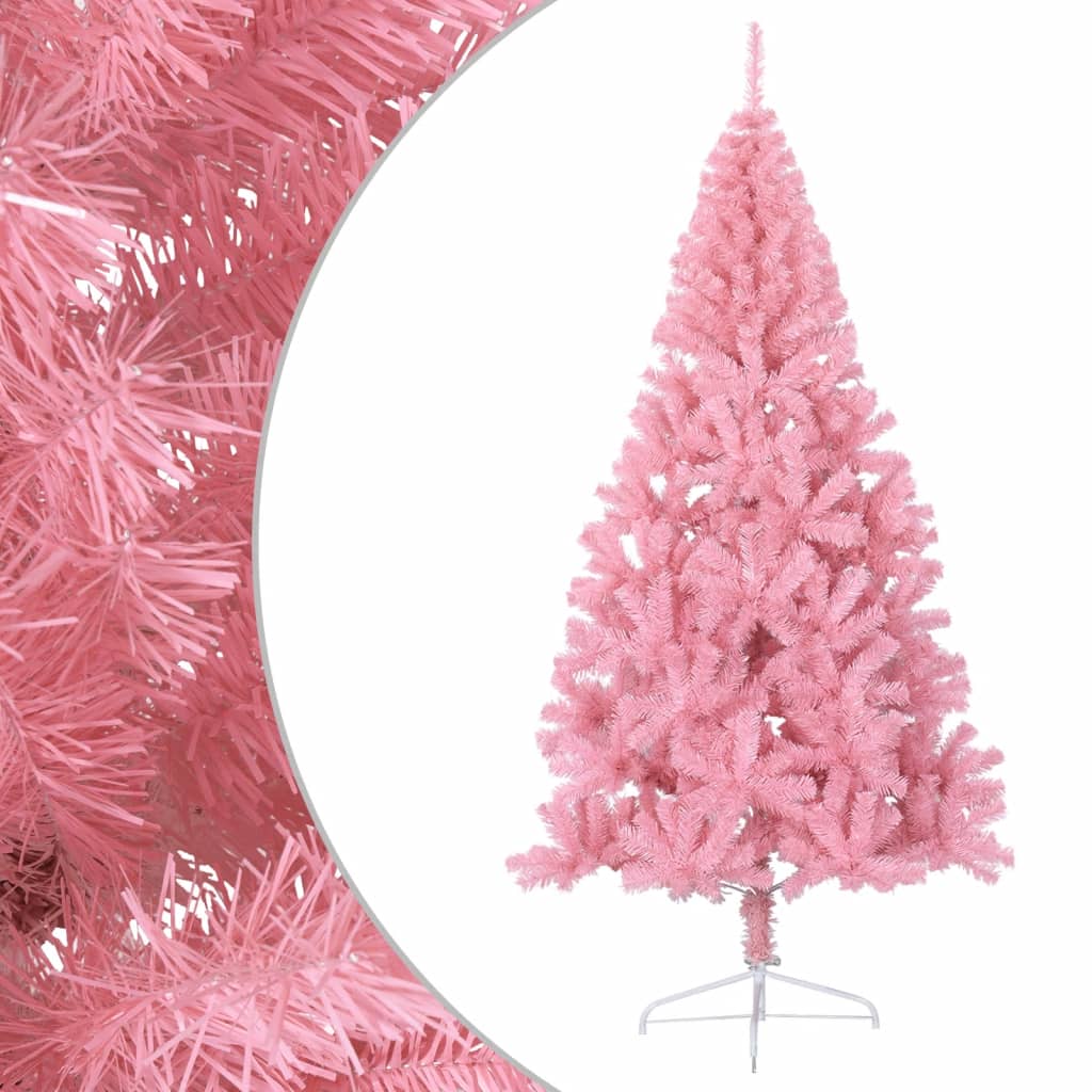 Albero di Natale Artificiale a MetÃ  con Supporto Rosa 240cm PVC