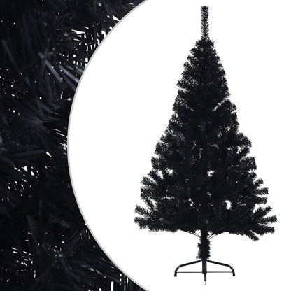 Albero di Natale Artificiale a MetÃ  con Base Nero 120 cm PVC