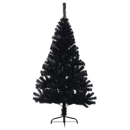 Albero di Natale Artificiale a MetÃ  con Base Nero 120 cm PVC